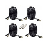 Kit 4 Cable Siames Coaxial 20 M Para Camara Cctv Con Union