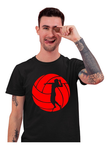Camisetas Negra Deportivas De Voleibol Originales Para Hombr
