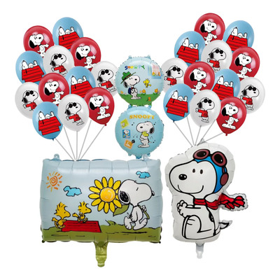 Kit De Cumpleaños Snoopy Globos Decoracion Fiesta 22pcs