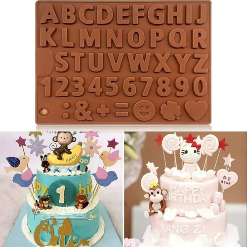 Molde Silicona Abecedario Letras 2cm Chocolate 