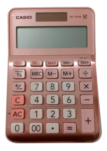 Calculadora Casio Escritorio Acabado Metal Rosa Ms-120fm-pk