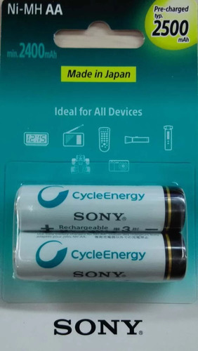  Pilha Recarregável Sony Aa 2500mah C/2 Un 100% Original