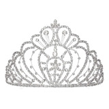 Corona De Tiara De Flor De Reina De 4-3 / 8  Grand Pageant Q