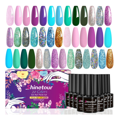 20 Colores Gel Esmalte Uv Semi Permanente  Base Para Gelesh