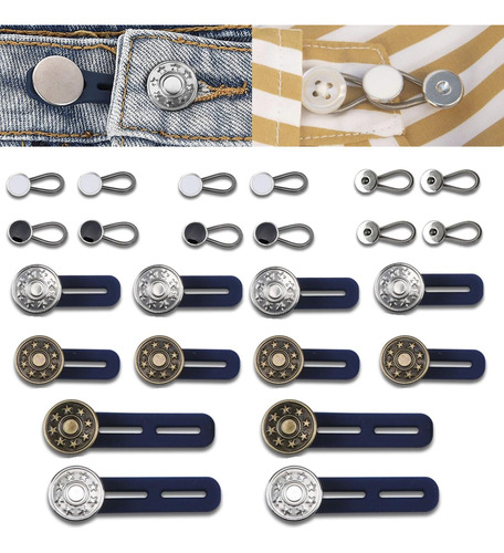 Botones Para Jeans De Extensión Ajustables, 24 Pack Botones