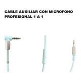 Cable Auxiliar 1 A 1 Micrófono L Resorte Diadema 3.5mm