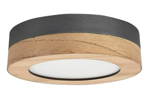 Lampara Techo Colgante Cilindro Dual 18x6 12w Tubo Madera