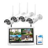 Nvr Kit 4 Camaras De Seguridad Wifi Con Pantalla Hiseeu