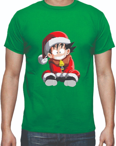Camisetas Navideñas Goku Navidad Adultos Y Niños