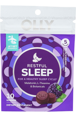 Olly Sleep 3 Mg Melatonina + L-teanina Blackberry 10 Gomitas