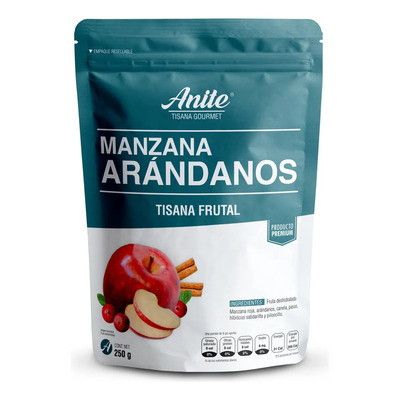 Manzana Arándanos Tisana Frutal Te Premium 100% Natural 250g | Meses sin interés