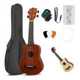 Kit De Ukelele Soprano De 21 Pulgadas Con Afinador Y Estuche