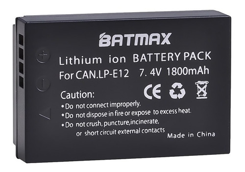 Bateria Generica Lp-e12 Marca Batmax 7.4v 1800 Mah Sl1