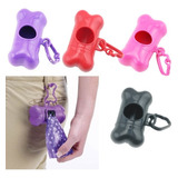 Hueso Porta Bolsa Higienica Para Perros Colores + Repuesto Color Rosa