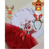 Conjunto Tutu Niña Navidad Reno