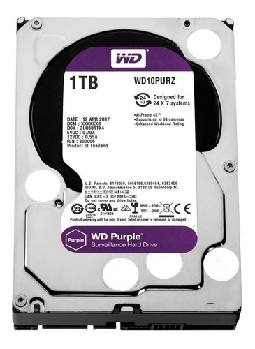 Hd 1tb Purple 1 Tera Western Intelbras Wd Cftv Dvr Wd10purz