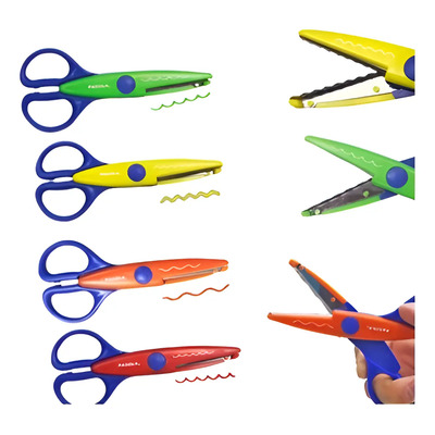 Tijeras Zigzag Y Ondas Manualidades Decoracion Paq 4 Piezas Colores
