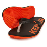 Chinelo Sandália Kenner Red Dnn-07 Masculino Preto E Laranja