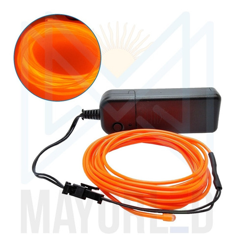 Hilo Luminiscente Luminoso El Wire Neon 3 Metros Mayorled