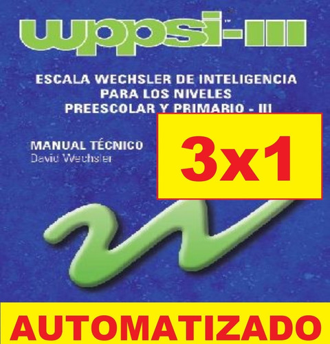 Test Wppsi Iii Escala Wechsler Corrección Automatizada Promo