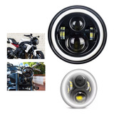 Farol Led 7 Polegadas 60w Alta Baixa  Angel Eyes Moto Drl