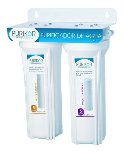 Filtro Purificador De Agua 2 Etapas Purikor + Repuestos