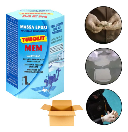 Kit 10 Massa Epoxi Tubolit Mem 101 1kg  Piscina Subaquática