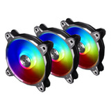 Kit 3 Cooler Fan Ventoinha Gamer Rgb 120mm 12v 1800 Rpm