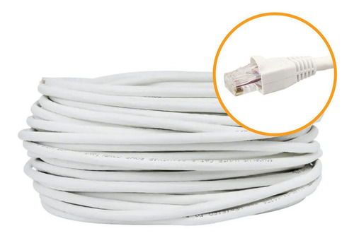 Cabo De Rede 15m Cat6 Furukawa Rj45 Branco Gigabit S. Veloz