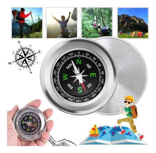 Brújula Compass De Bolsillo Ideal Para Camping Supervivencia