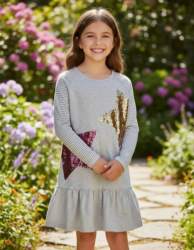 Vestido Manga Larga Para Niña Estilo Carters