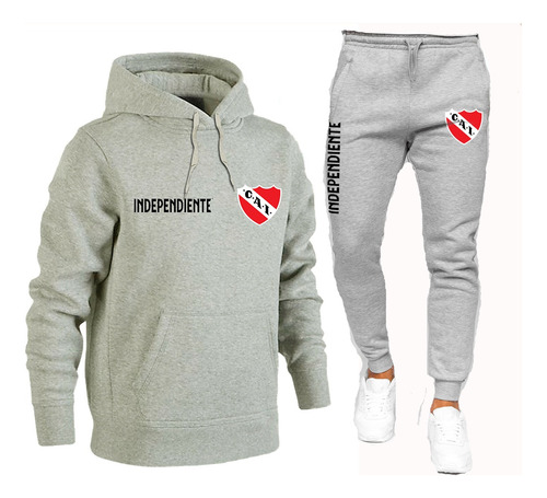 Conjunto Buzo Y Pantalón Jogging Combinado Adulto Niño Gris