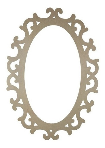 Moldura Espelho Oval Decoração Arabesco Grande 64cm Mdf 6mm 