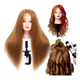 Cabezote Maniquí Entrenamiento De Peluquería Cabello 65cm