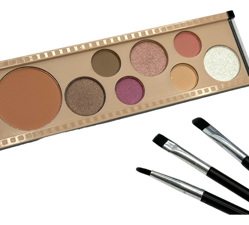 Paleta De Sombras Matte + Brillantes + Rubor ( Pack X 3 )