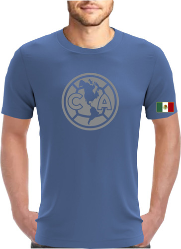 Playera Futbol Aguilas Del America Logo Plateado Soccer