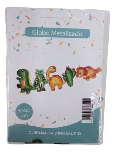 Globo Guirnalda Metalizado Dinosaurios 75 Cm