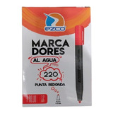 Marcador Fibron Al Agua Rojo Caja X 12 Unidades Ezco