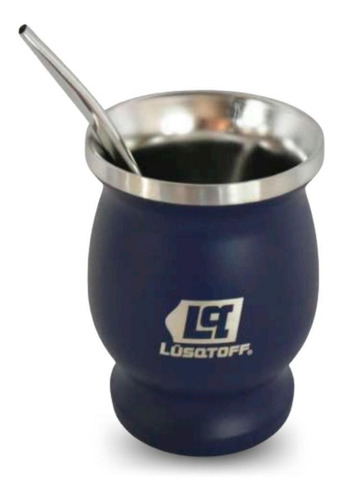 Mate De Acero Inoxidable 300ml Lusqtoff Matl-8b Con Bombilla Color Azul