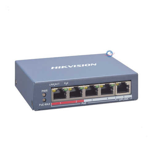 Switch Monitoreable Poe+ 4 Puertos 100 Mbps 250m 60w Hikvisi