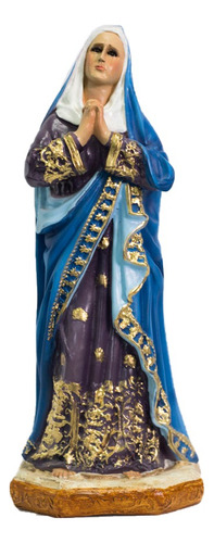 Virgen Dolorosa 30 Cm Escultura Color Azul