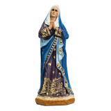 Virgen Dolorosa 30 Cm Escultura Color Azul
