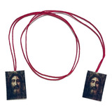 60 Collar Hilo Rojo Escapulario Santa Faz Rostro De Cristo