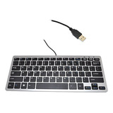 Teclado Usb Mini Delgado 78 Teclas Para Pc Y Mac (negro Y Pl