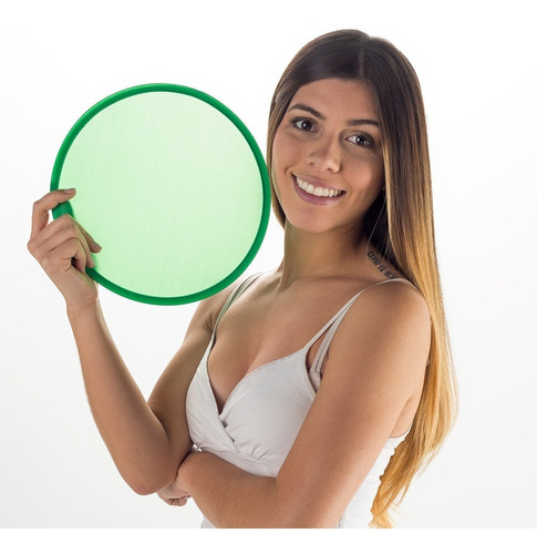 Abanico Plegable / Frisbee Flexible Con Funda Bolsillo  