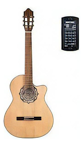Guitarra Fonseca 39 Kecm Electrocriolla Corte Artec Color Natural Orientación De La Mano Diestro