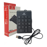 Mini Teclado Numérico Usb Com Fio Calculadora Pc Notebook Cor De Teclado Preto