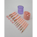 Set 10 Brochas Pinceles Cepillos + Estuche Cupula