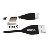 Cable De Datos Soul Usb Soft Type-c 1 Metro Largo 2.0 Amp 