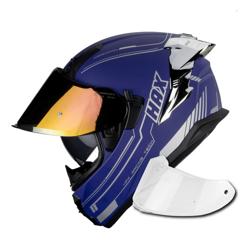 Casco Motocicleta Hax Morado Certificado Ece 6 Dot Integral 